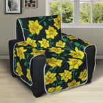 Drawing Daffodil Flower Pattern Print Recliner Protector