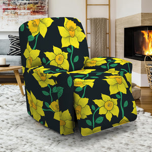 Drawing Daffodil Flower Pattern Print Recliner Slipcover