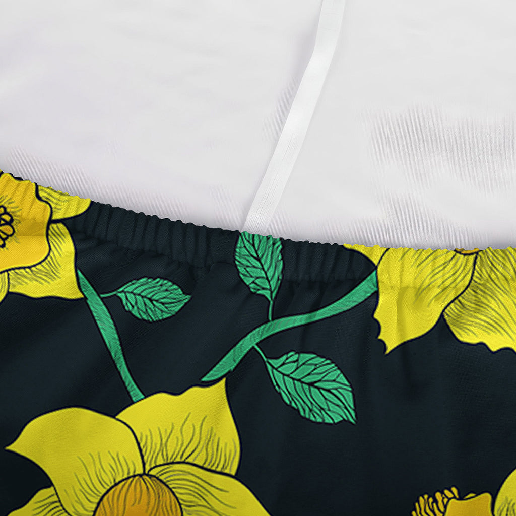 Drawing Daffodil Flower Pattern Print Sofa Cover