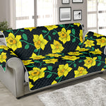 Drawing Daffodil Flower Pattern Print Sofa Protector
