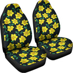 Drawing Daffodil Flower Pattern Print Universal Fit Car Seat Covers