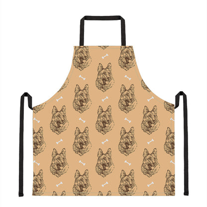 Drawing German Shepherd Pattern Print Apron