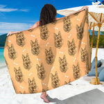 Drawing German Shepherd Pattern Print Beach Sarong Wrap