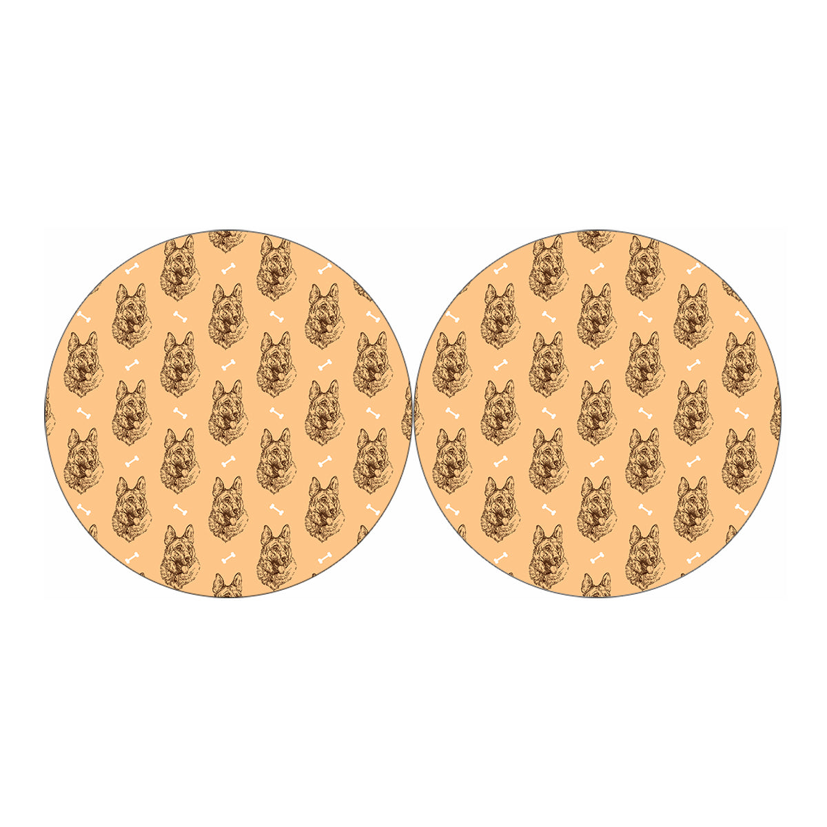 Drawing German Shepherd Pattern Print Car Coasters
