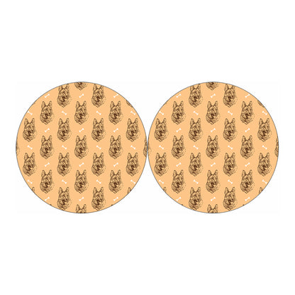 Drawing German Shepherd Pattern Print Car Coasters