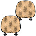 Drawing German Shepherd Pattern Print Car Headrest Covers