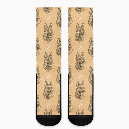 Drawing German Shepherd Pattern Print Crew Socks