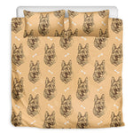 Drawing German Shepherd Pattern Print Duvet Cover Bedding Set
