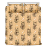 Drawing German Shepherd Pattern Print Duvet Cover Bedding Set