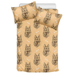 Drawing German Shepherd Pattern Print Duvet Cover Bedding Set