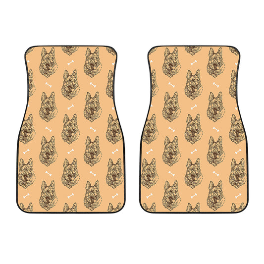 Drawing German Shepherd Pattern Print Front Car Floor Mats