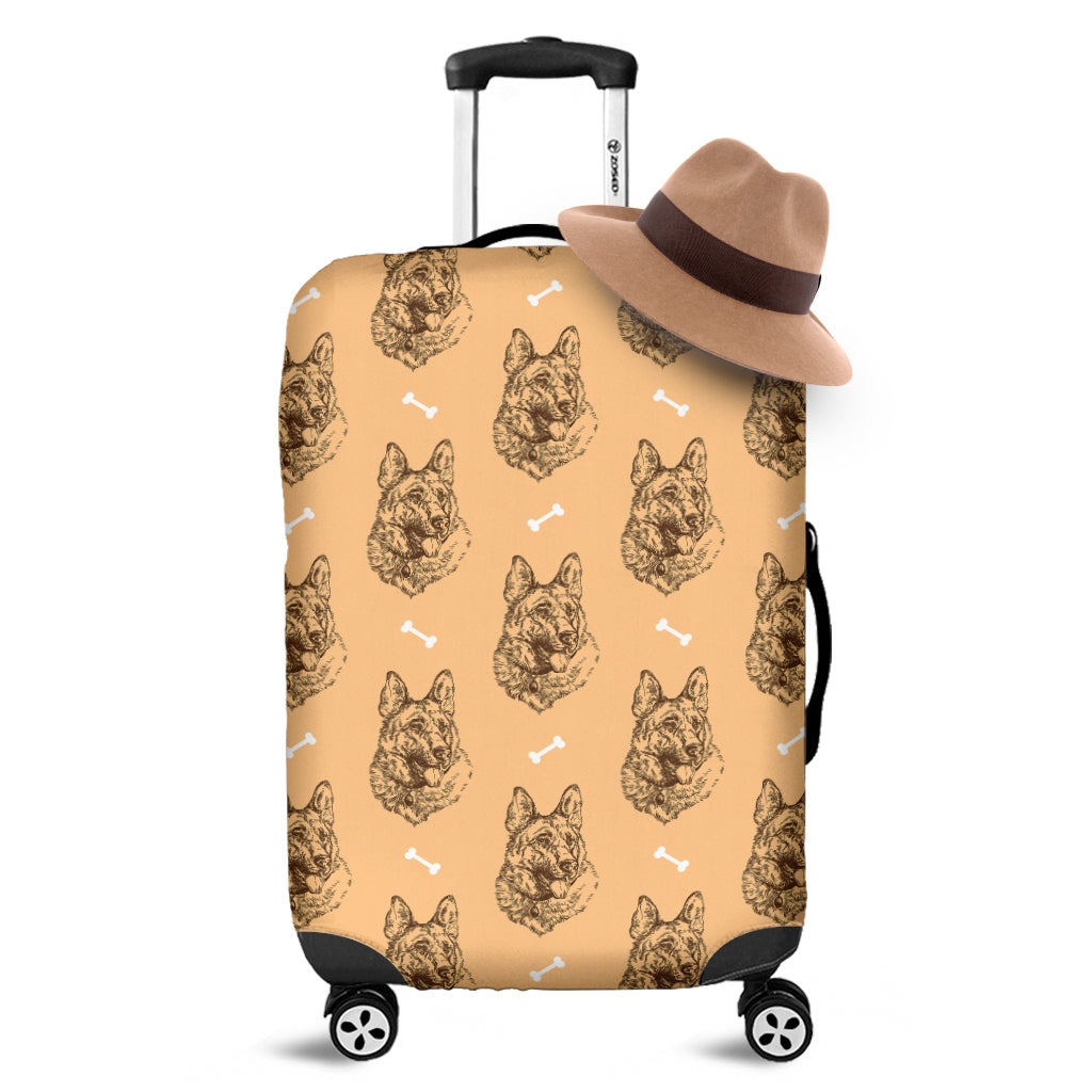 Drawing German Shepherd Pattern Print Luggage Cover