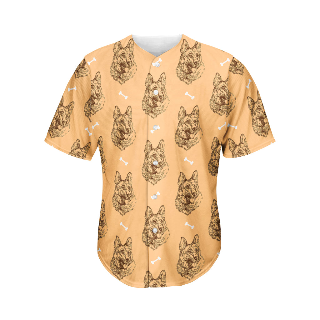 Drawing German Shepherd Pattern Print Men's Baseball Jersey