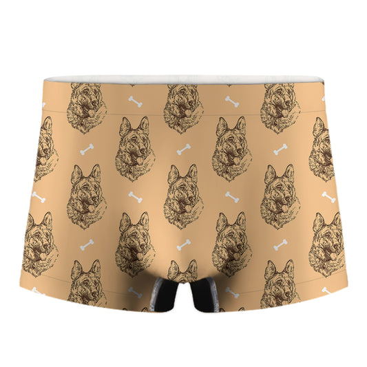 Drawing German Shepherd Pattern Print Men's Boxer Briefs