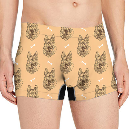Drawing German Shepherd Pattern Print Men's Boxer Briefs