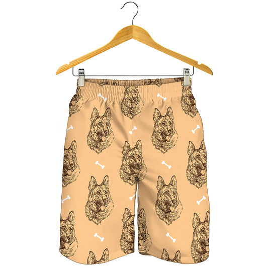 Drawing German Shepherd Pattern Print Men's Shorts