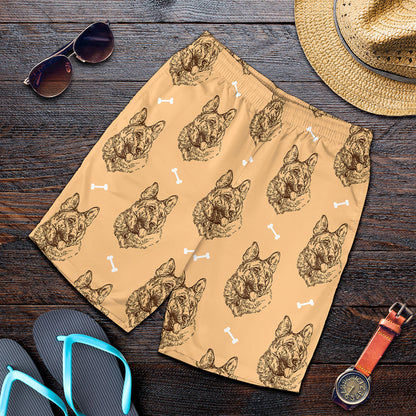 Drawing German Shepherd Pattern Print Men's Shorts