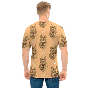 Drawing German Shepherd Pattern Print Men's T-Shirt