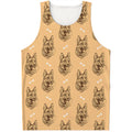 Drawing German Shepherd Pattern Print Men's Tank Top