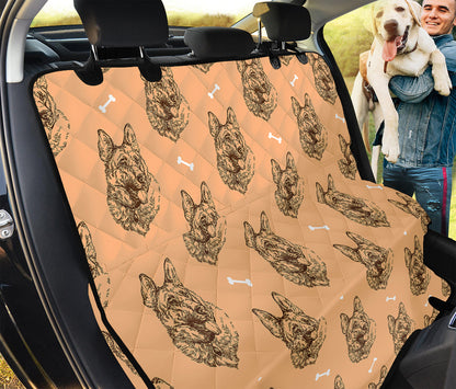 Drawing German Shepherd Pattern Print Pet Car Back Seat Cover