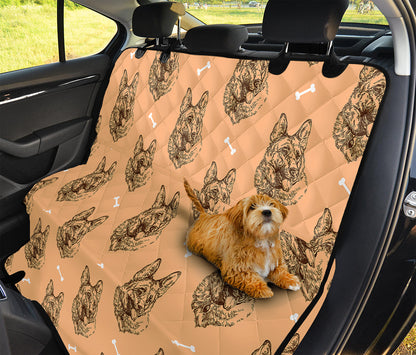 Drawing German Shepherd Pattern Print Pet Car Back Seat Cover