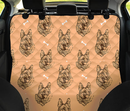 Drawing German Shepherd Pattern Print Pet Car Back Seat Cover