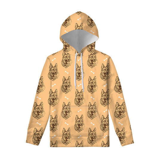 Drawing German Shepherd Pattern Print Pullover Hoodie