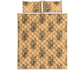 Drawing German Shepherd Pattern Print Quilt Bed Set