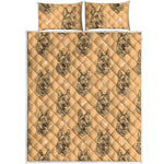 Drawing German Shepherd Pattern Print Quilt Bed Set