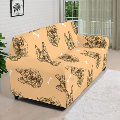 Drawing German Shepherd Pattern Print Sofa Cover