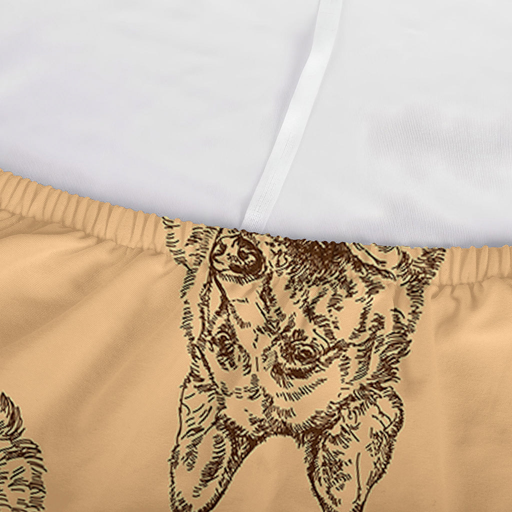 Drawing German Shepherd Pattern Print Sofa Cover
