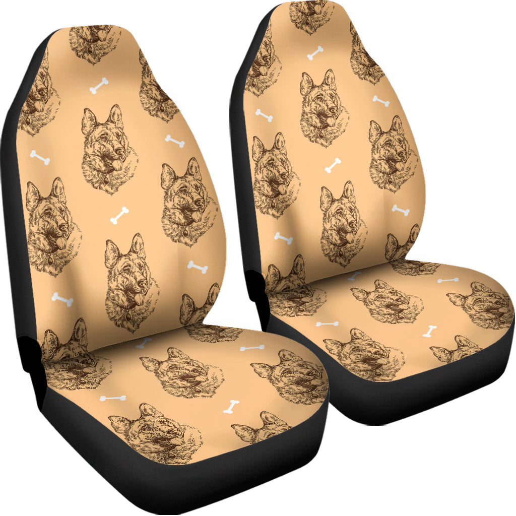 Drawing German Shepherd Pattern Print Universal Fit Car Seat Covers