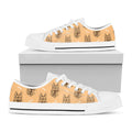 Drawing German Shepherd Pattern Print White Low Top Sneakers
