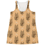 Drawing German Shepherd Pattern Print Women's Racerback Tank Top