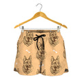 Drawing German Shepherd Pattern Print Women's Shorts