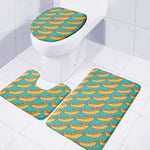 Drawing Hot Dog Pattern Print 3 Piece Bath Mat Set
