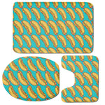 Drawing Hot Dog Pattern Print 3 Piece Bath Mat Set