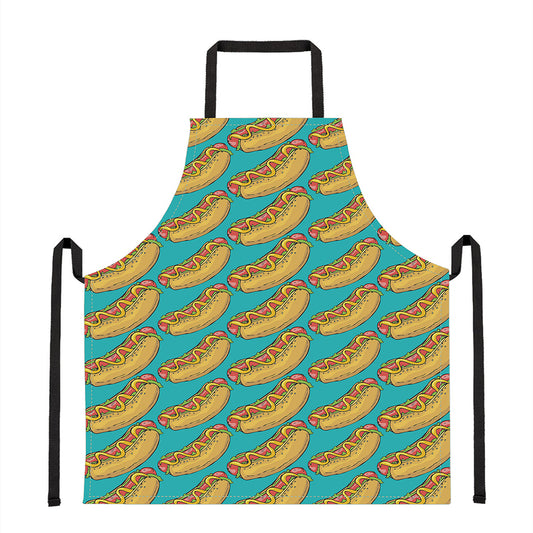 Drawing Hot Dog Pattern Print Apron