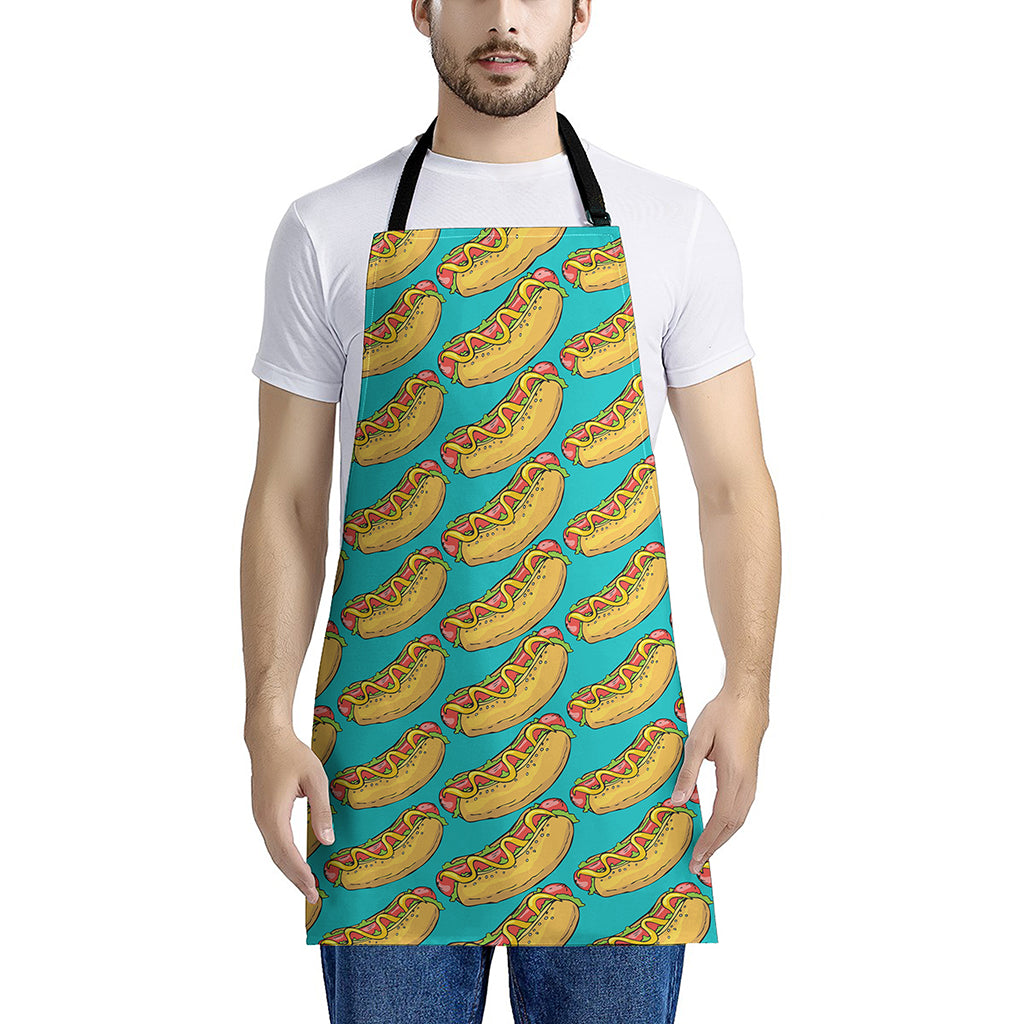 Drawing Hot Dog Pattern Print Apron