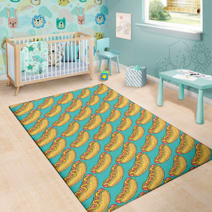 Drawing Hot Dog Pattern Print Area Rug