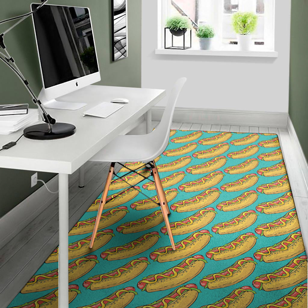 Drawing Hot Dog Pattern Print Area Rug