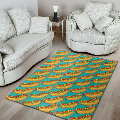 Drawing Hot Dog Pattern Print Area Rug