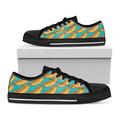 Drawing Hot Dog Pattern Print Black Low Top Sneakers