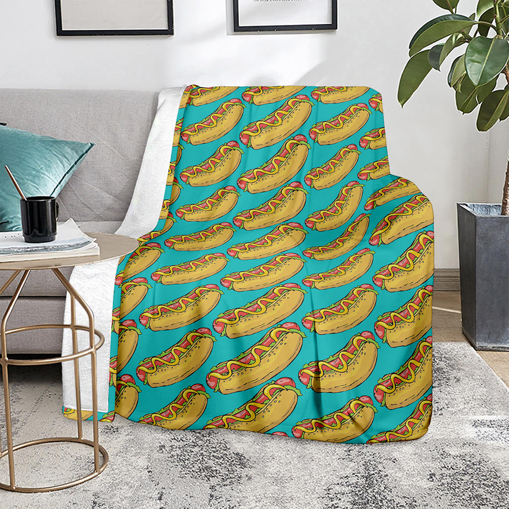 Drawing Hot Dog Pattern Print Blanket