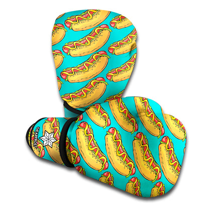 Drawing Hot Dog Pattern Print Boxing Gloves