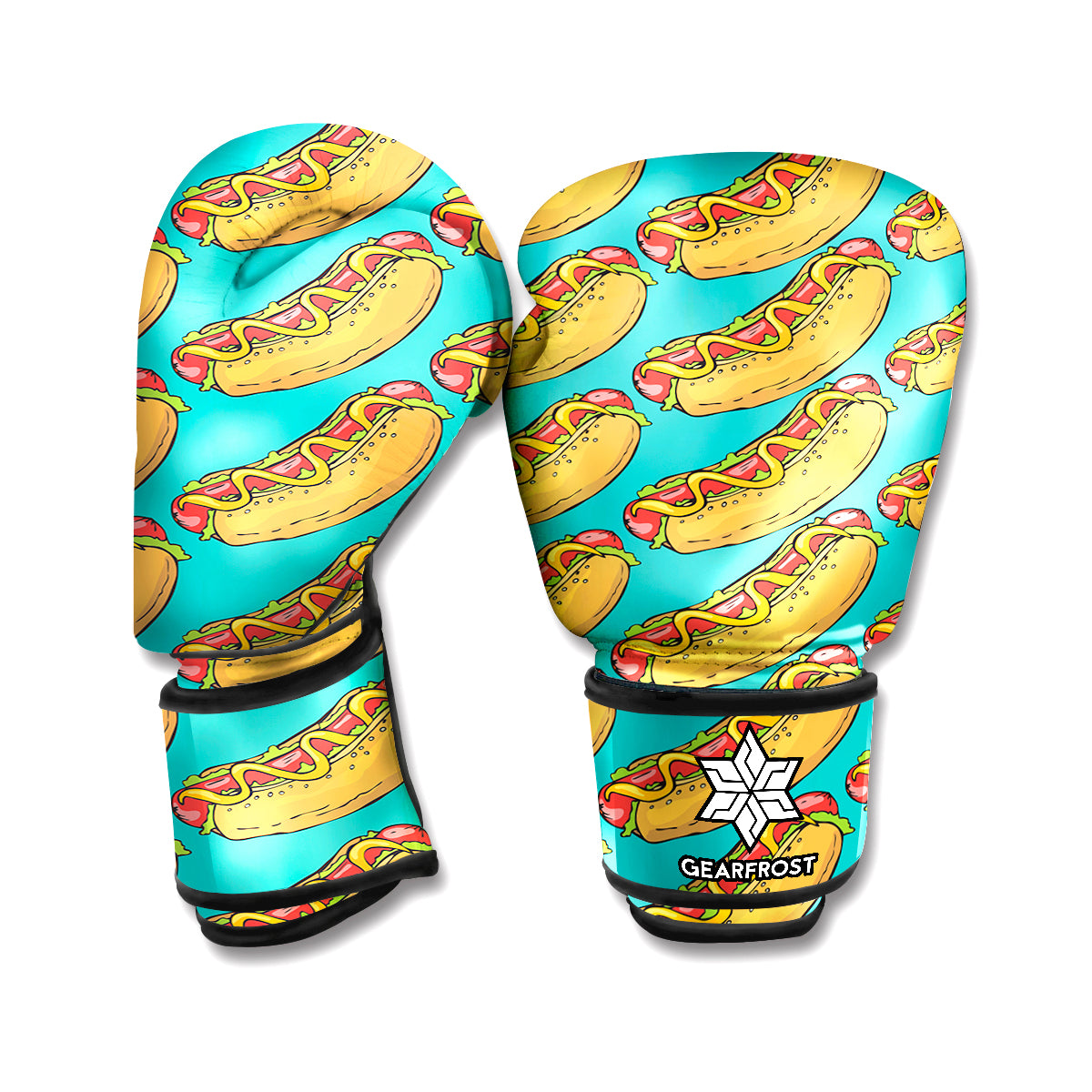 Drawing Hot Dog Pattern Print Boxing Gloves