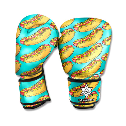 Drawing Hot Dog Pattern Print Boxing Gloves