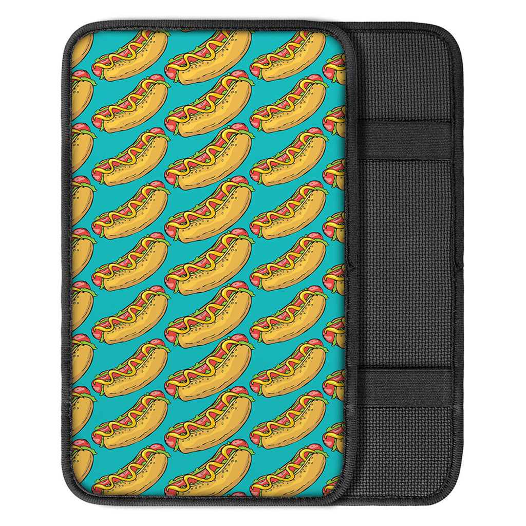 Drawing Hot Dog Pattern Print Car Center Console Cover