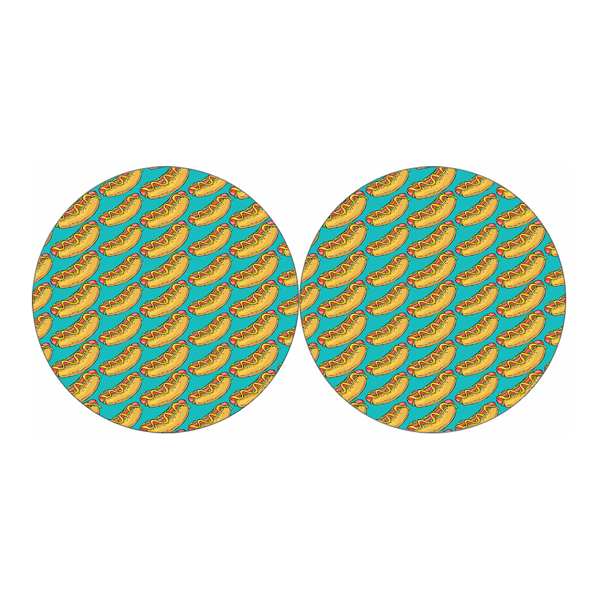 Drawing Hot Dog Pattern Print Car Coasters