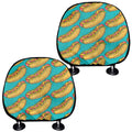 Drawing Hot Dog Pattern Print Car Headrest Covers